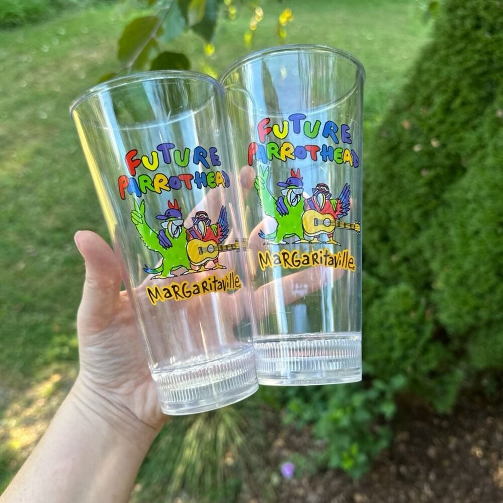 Future Margaritaville Parrot Head Light Up Drinking Glasses Souvenir